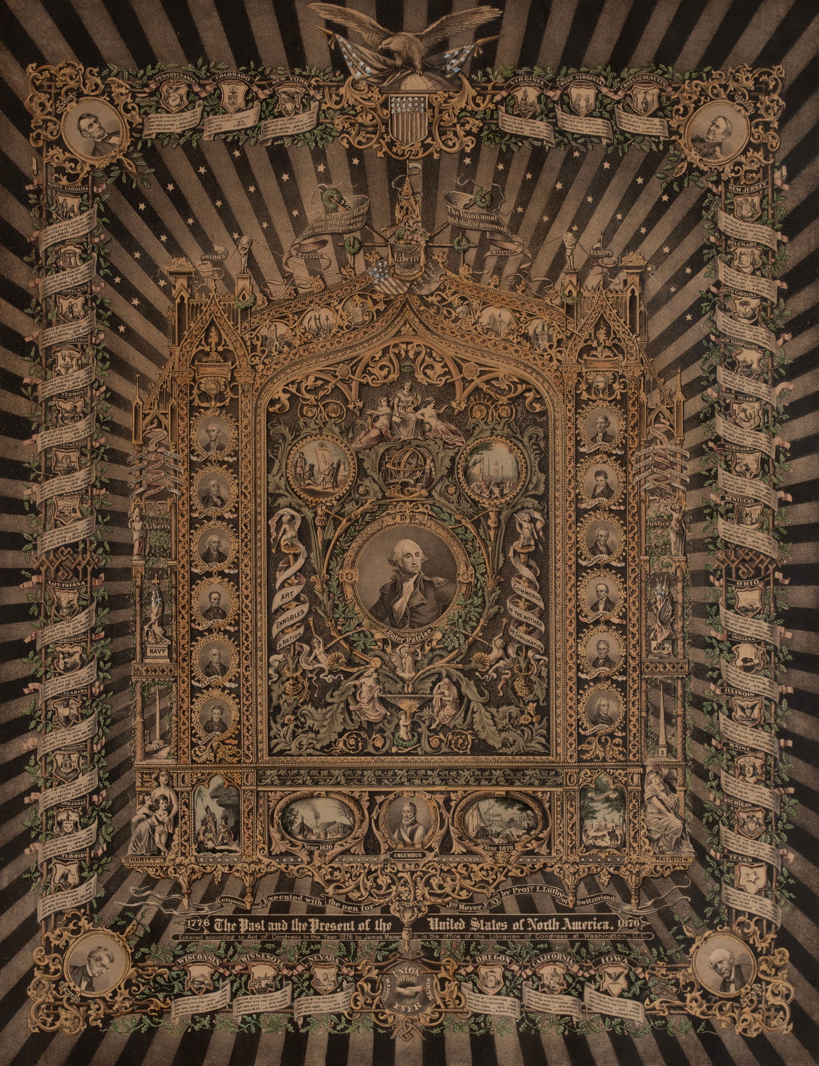 AMERICAN CENTENNIAL LITHOGRAPH (1 of 7)