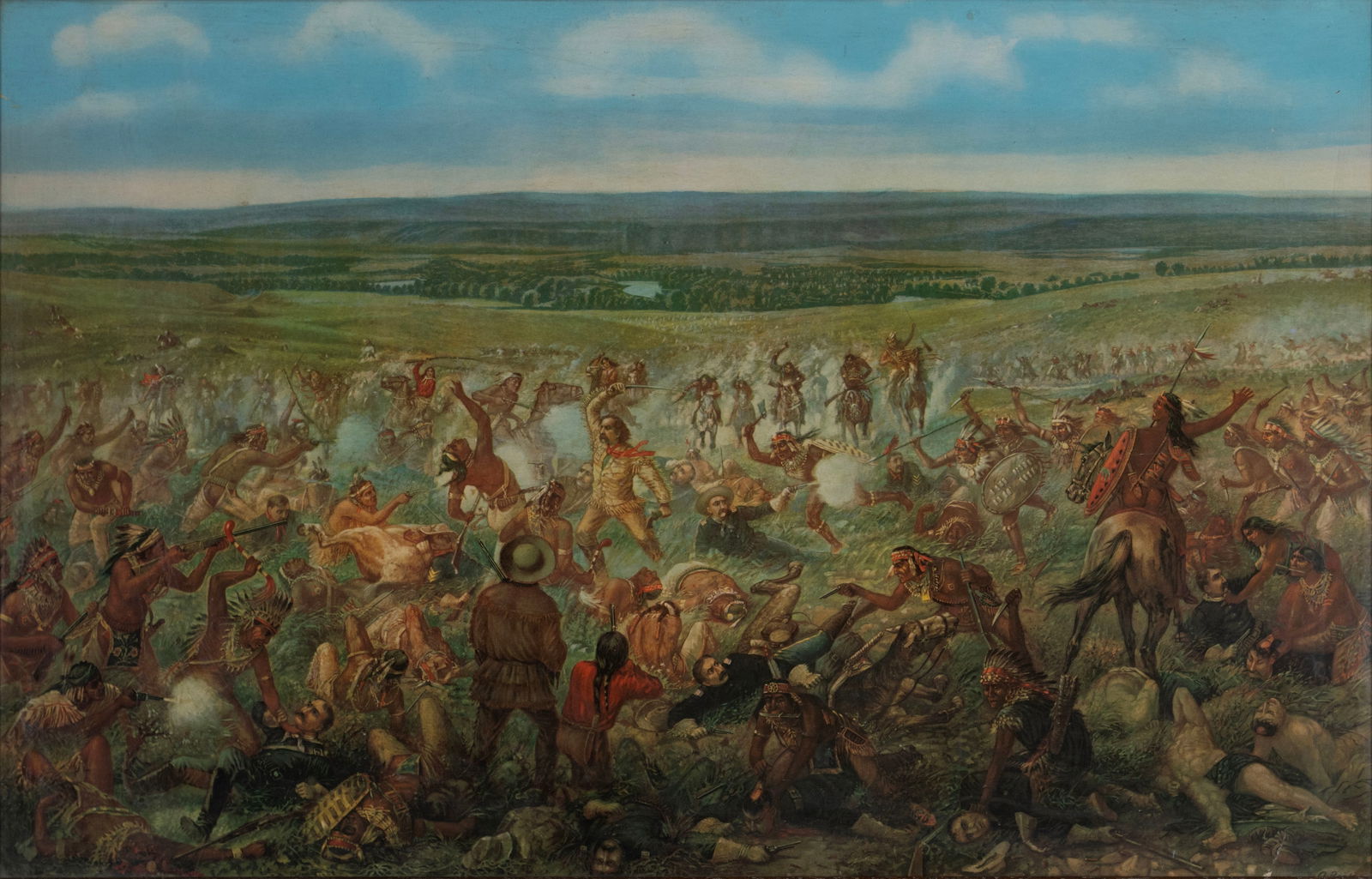 THE BATTLE OF THE LITTLE BIGHORN OR CUSTER'S LAST STAND PRINT (1 of 7)