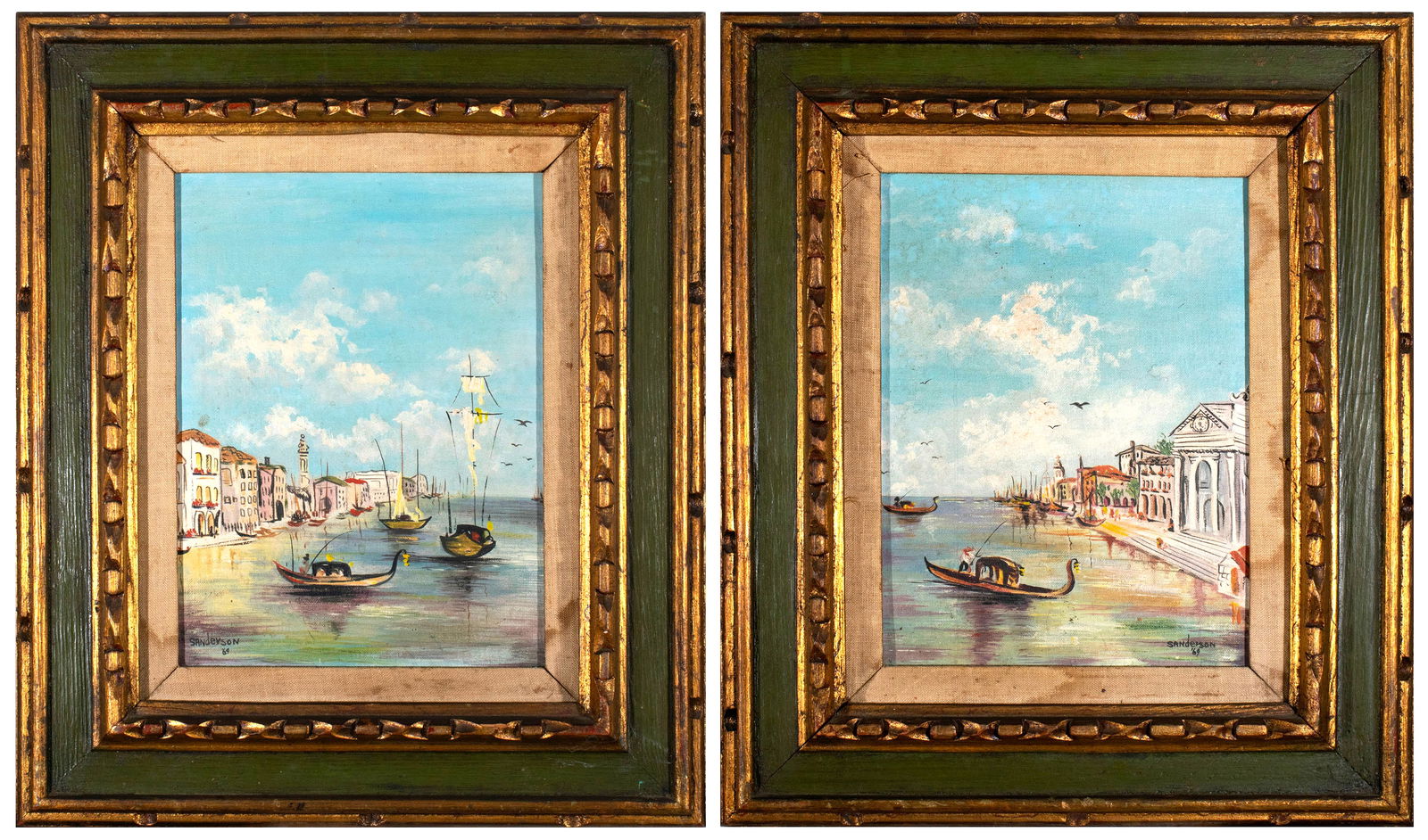 PAIR OF VENETIAN CANAL PAINTINGS (1 of 10)