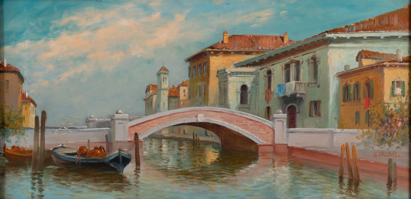VENICE SCENE, SIGNED 'S CHATILLE' (1 of 9)