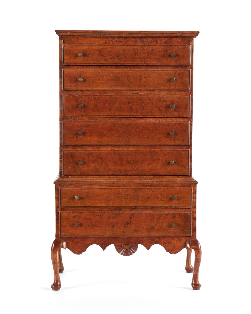 MINIATURE  CENTENNIAL TABLETOP QUEEN ANNE FLAT TOP HIGHBOY (1 of 13)