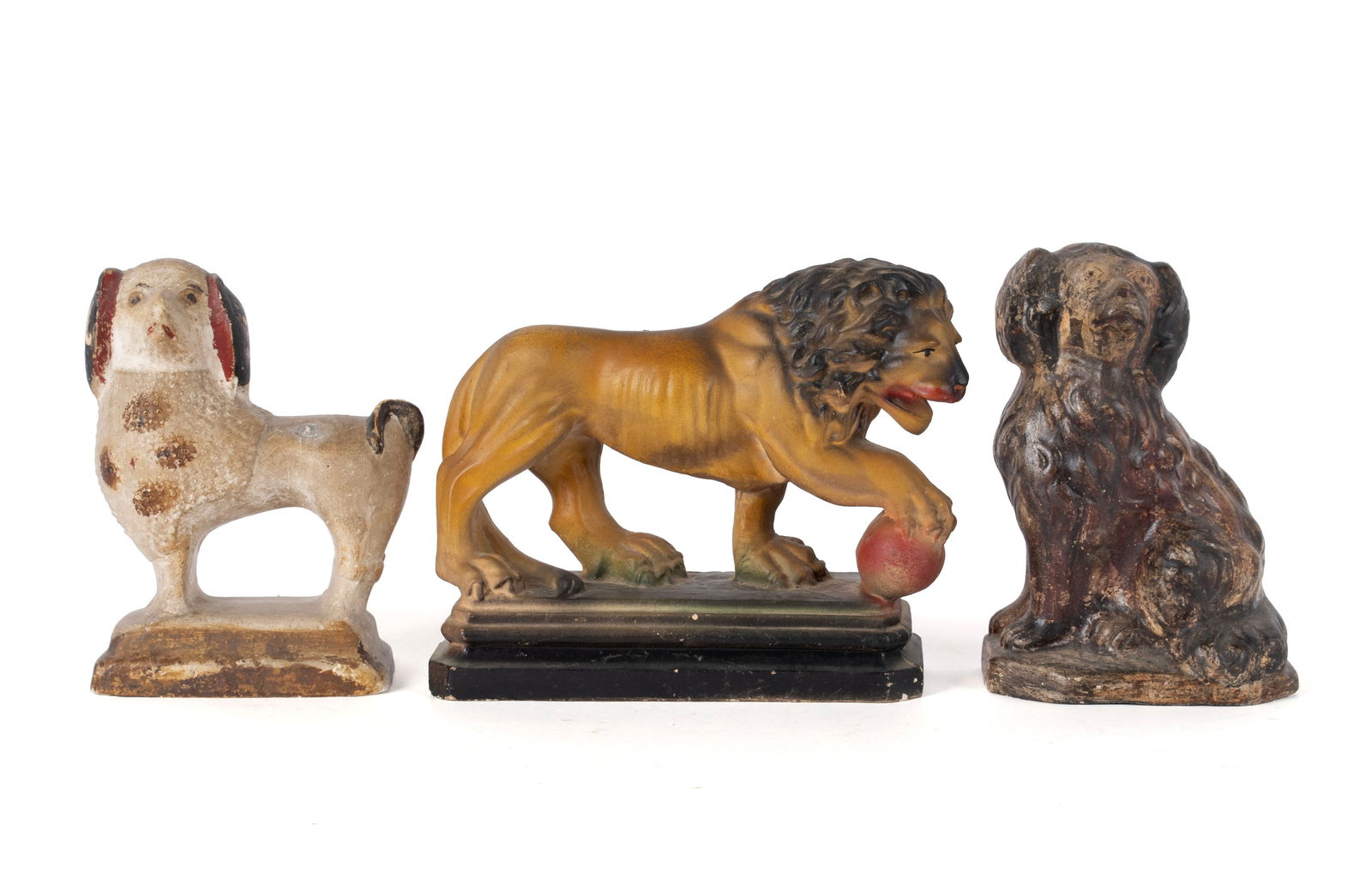 THREE CHALKWARE FIGURES (1 of 10)