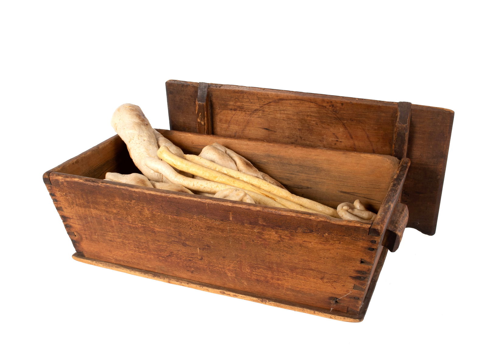 PRIMITIVE PINE DOUGH BOX WITH DISPLAY BREAD (1 of 4)