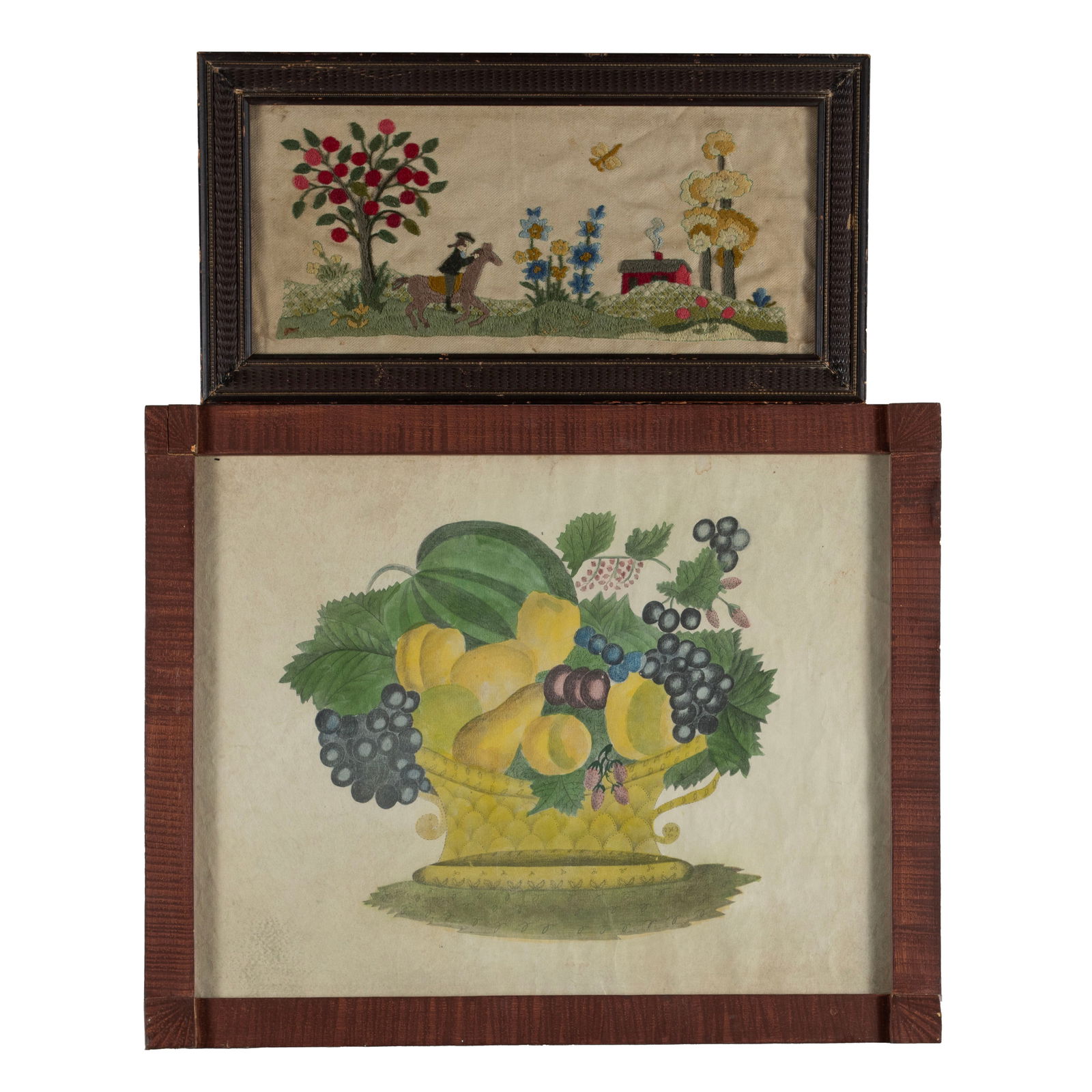 CREWELWORK PICTURE AND THEOREM LITHOGRAPH (1 of 8)