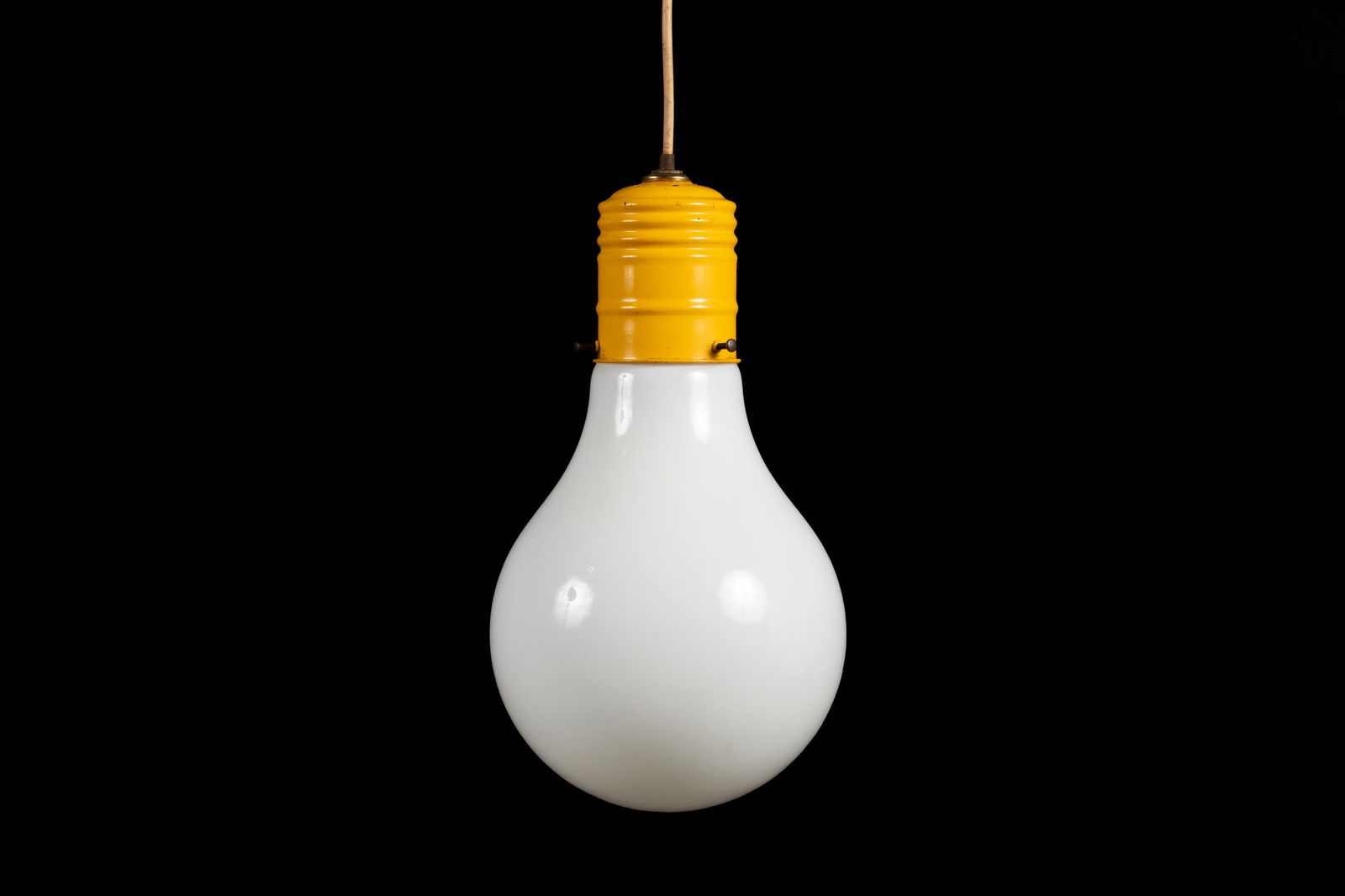YELLOW LIGHTBULB PENDANT FIXTURE IN THE MANNER OF INGO MAURER (1 of 3)