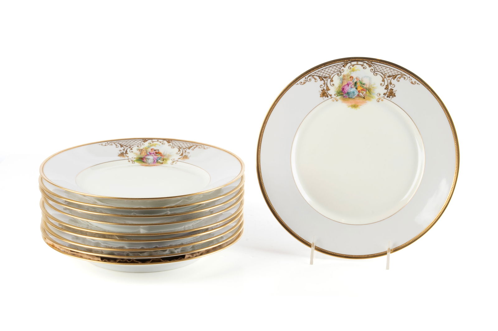 AMBROSIUS LAMM PORCELAIN DINNER PLATES (1 of 8)