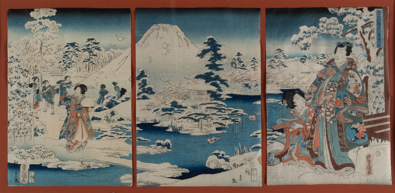 WOOD BLOCK TRIPTYCH BY UTAGAWA HIROSHIGE (1826-1869) AND UTAGAWA KUNISADA (1786-1864) (1 of 15)