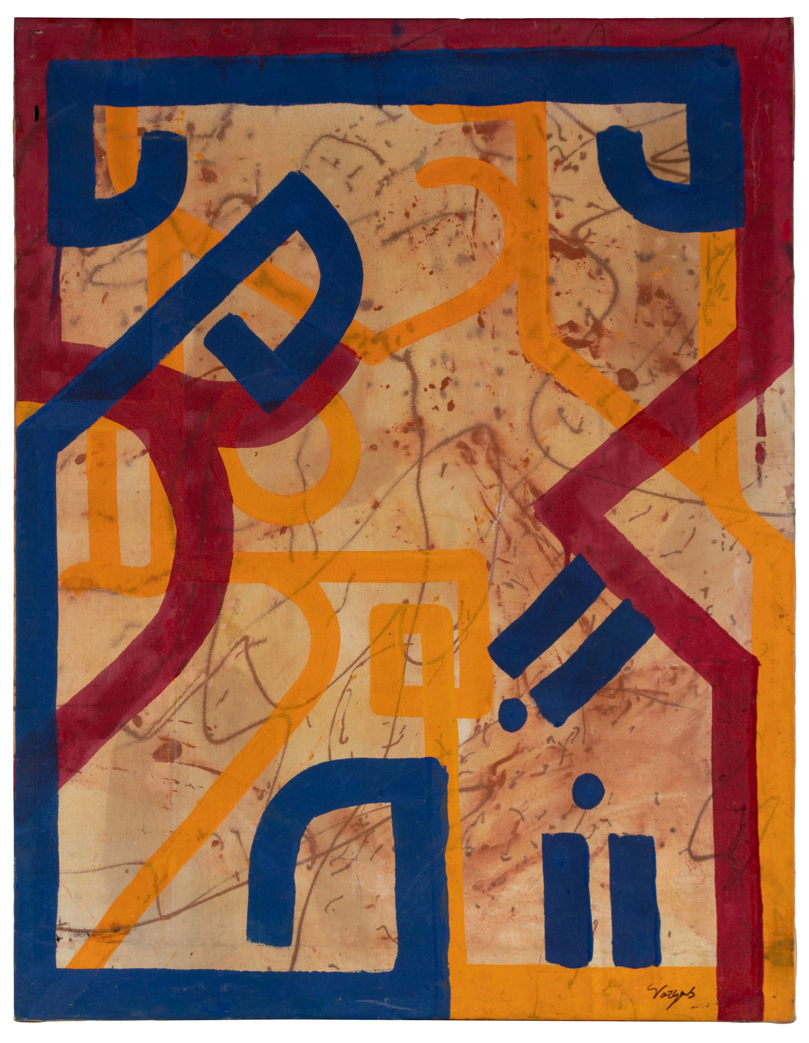 ABSTRACT OIL ON CANVAS, SIGNED VARGAS (1 of 4)