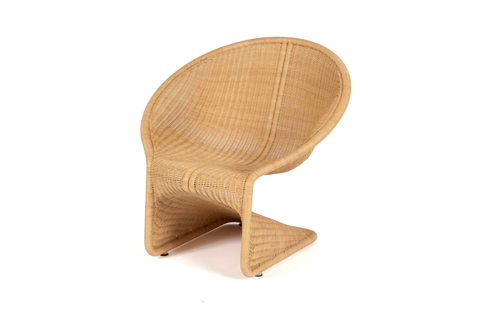 KRATON LOUNGE CHAIR BY RODERICK VOS: KRATON LOUNGE CHAIR BY RODERICK VOSItalian, circa 1999, rattan and metal. Designed for Driade for the Atlantide Collection.30 1/2 x 33 x 31 in. (77.5 x 83.8 x 78.7 cm.)