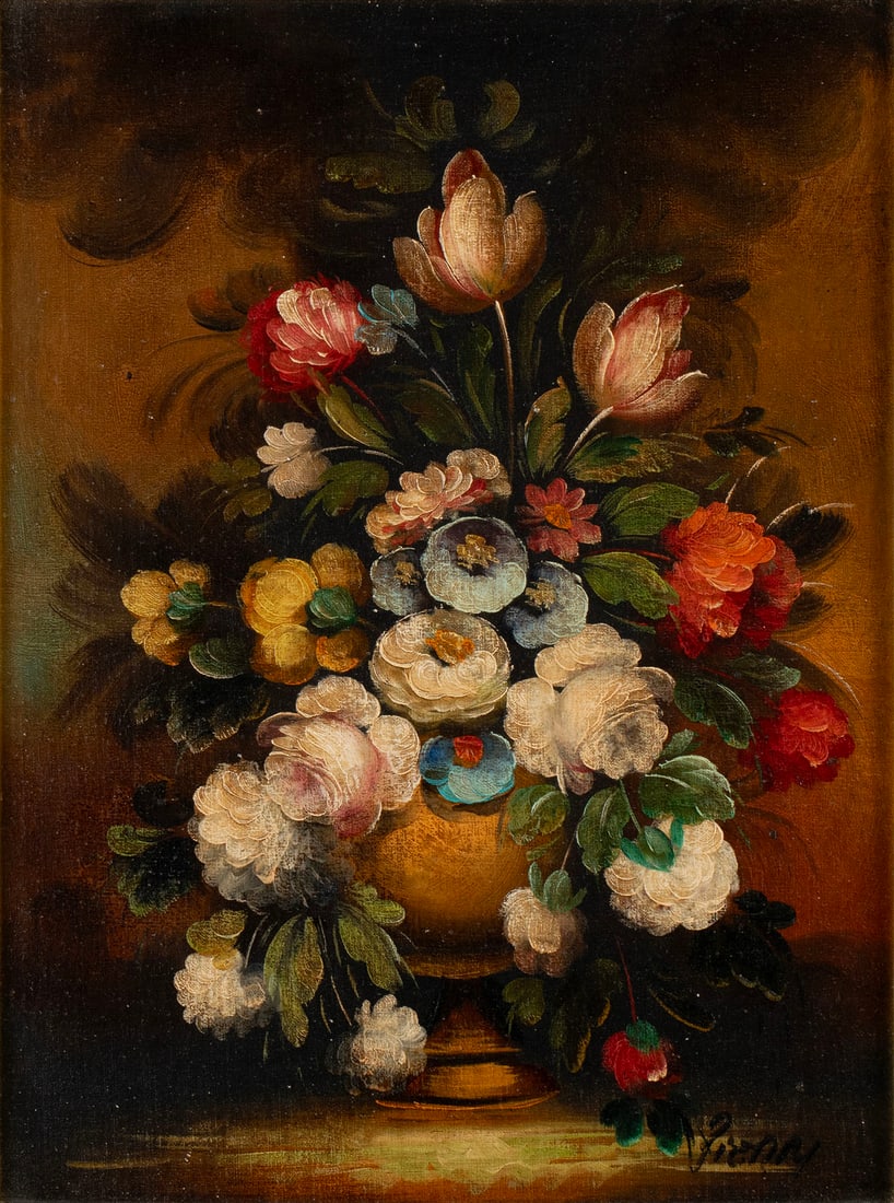 FLORAL STILL LIFE, SIGNED PIERAY (1 of 9)