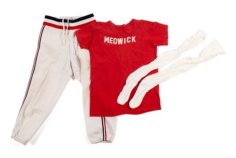 JOE MEDWICK'S CIRCA 1974 ST. LOUIS BASEBALL CARDINALS T-SHIRT, PANTS AND SOCKS: JOE MEDWICK'S CIRCA 1974 ST. LOUIS BASEBALL CARDINALS T-SHIRT, PANTS AND SOCKS Believed to be what Medwick wore as hitting instructor for the Cardinals before he passed away. The pants are Rawlings