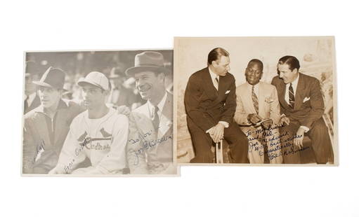 TWO PHOTOGRAPHS PENNED TO JOE MEDWICK, ONE SIGNED BY BILL "BOJANGLES" ROBINSON: TWO PHOTOGRAPHS PENNED TO JOE MEDWICK, ONE SIGNED BY BILL "BOJANGLES" ROBINSON One (1) autographed by American dancer and actor Bill "Bojangles" Robinson, penned "To - My