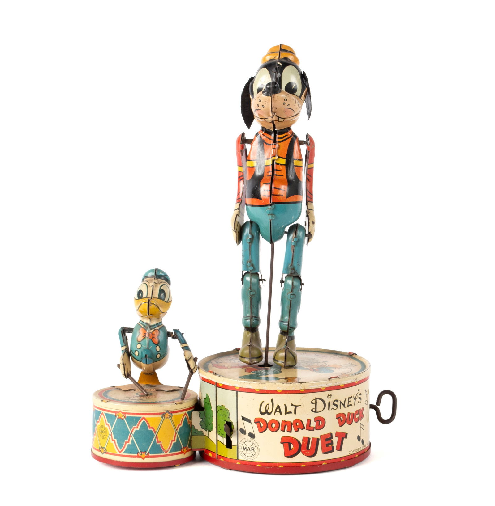 WALT DISNEY'S DONALD DUCK DUET TIN WINDUP TOY BY MARX (1 of 11)