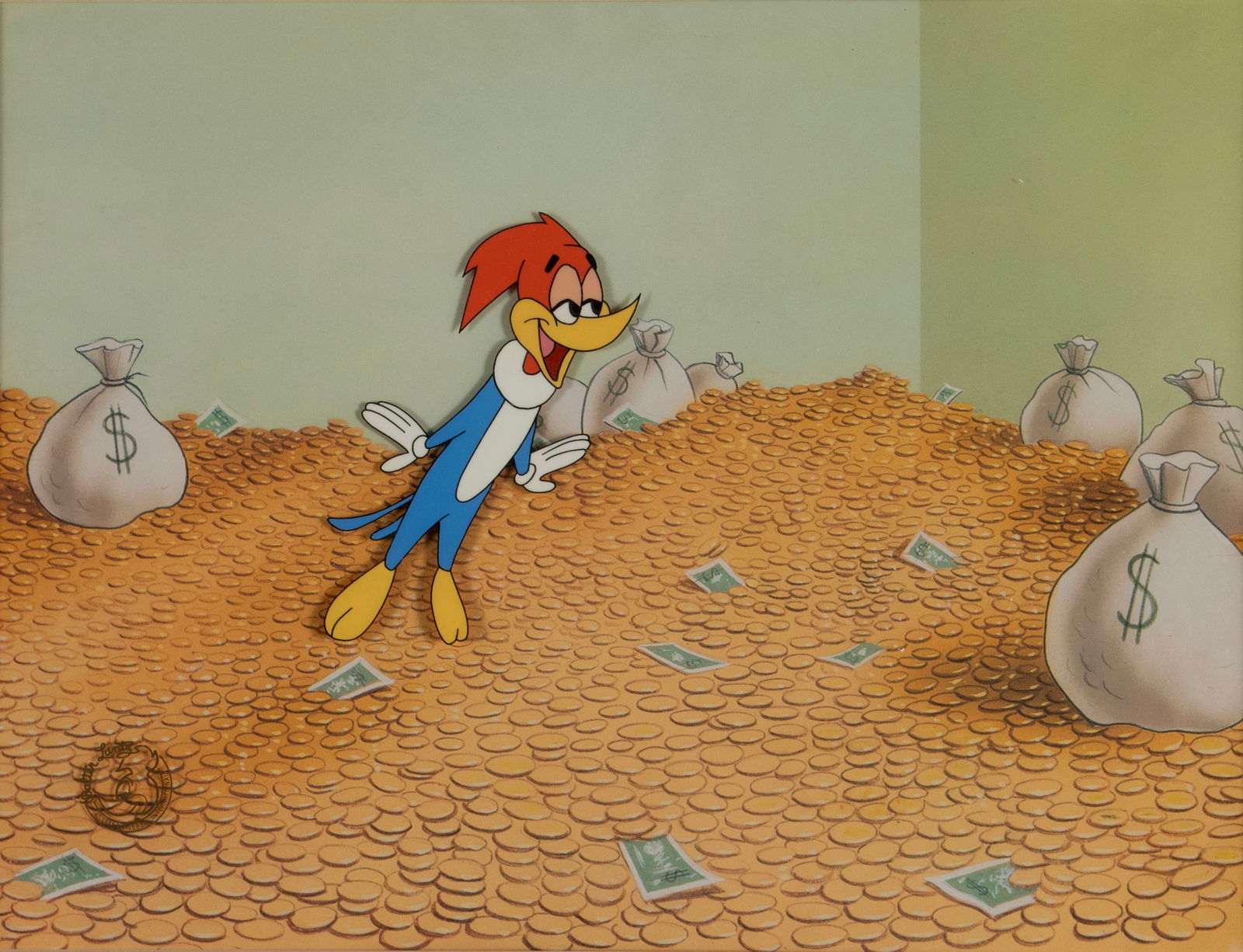WALTER LANTZ HAND PAINTED ANIMATION CEL OF WOODY WOODPECKER (1 of 6)