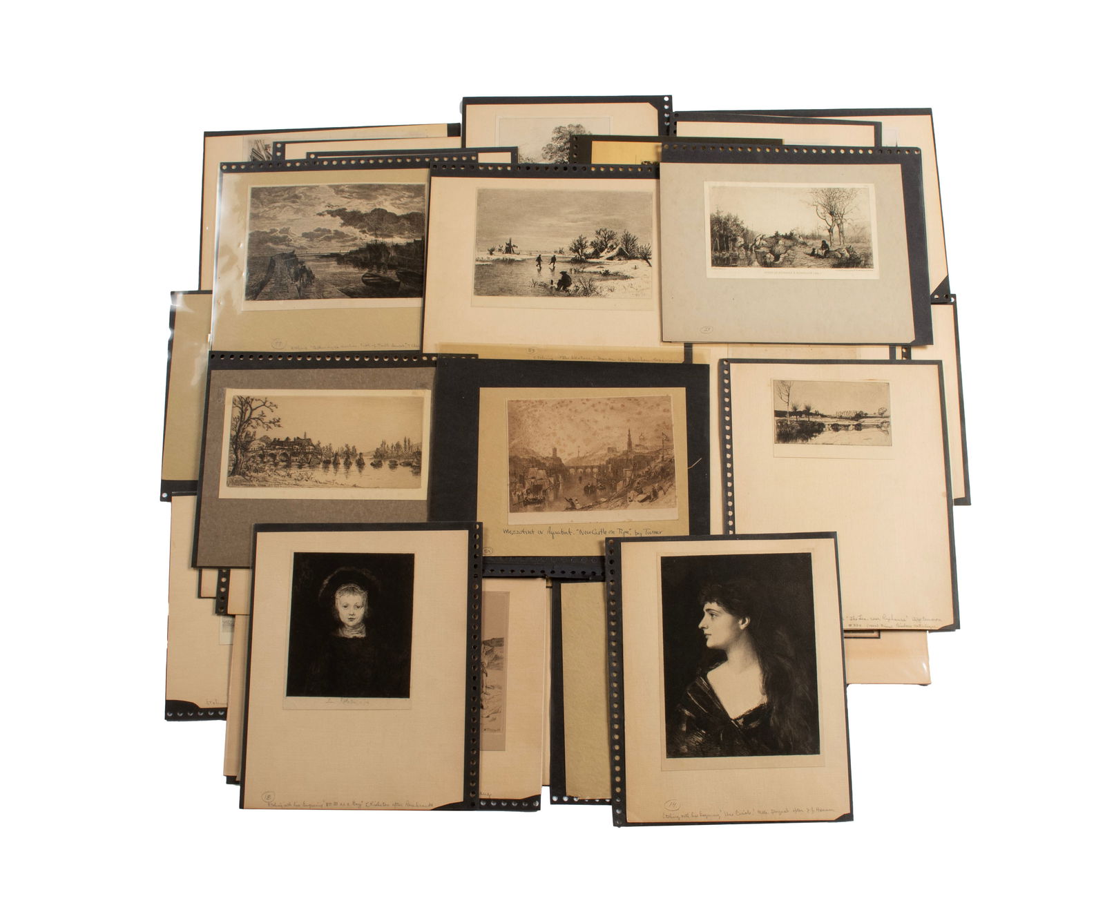 COLLECTION OF FRENCH AND BRITISH ETCHINGS (60) (1 of 8)