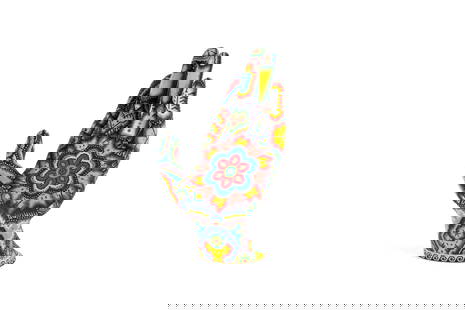 RICK WOLFRYD (AKA CHROMA) (AMERICAN, B. 1953): Rick Wolfryd (aka Chroma)American, b. 1953Express YourselfColored glass beaded resinSigned, titled, dated 2025 and marked "AP" on underside. Huichol style bead work.15 1/4 x 8 in. (38.7 x 20.3 cm.)