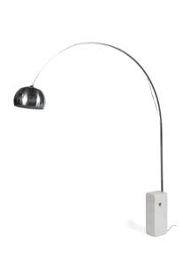 FLOS ARCO FLOOR LAMP: FLOS ARCO FLOOR LAMPItalian, 20th century. Designed by Achille and Pier Giacomo Castiglioni (1918-2002 and 1913-1968). Single light floor lamp with adjustable metal arm, set in a white marble base.94