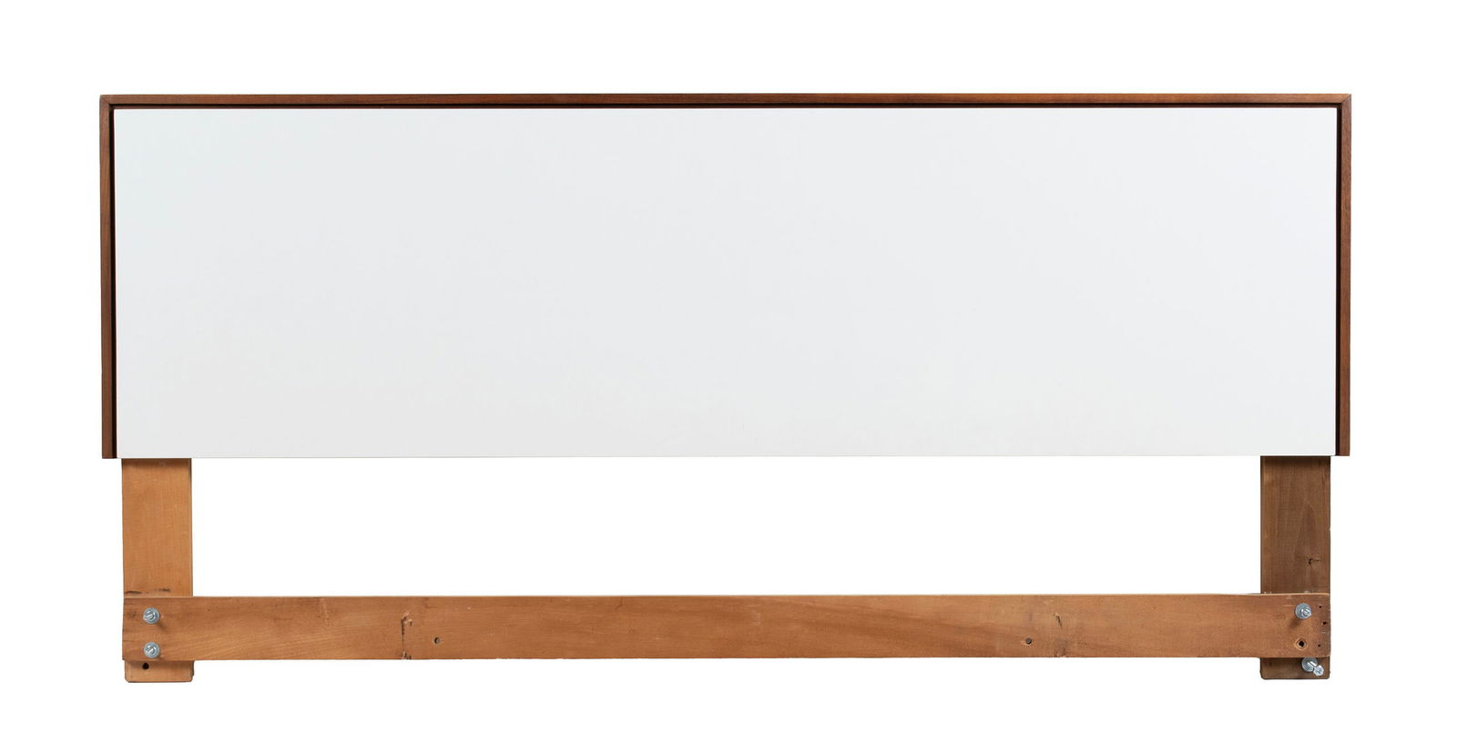 FLORENCE KNOLL FOR KNOLL ASSOCIATES, INC. MODEL 740 FULL HEADBOARD: FLORENCE KNOLL FOR KNOLL ASSOCIATES, INC. MODEL 740 FULL HEADBOARDAmerican, 1960s, walnut and laminate. Rectangular form with white laminate inset.26 x 55 x 1 3/4 in. (66 x 139.7 x 4.4 cm.) Provenance