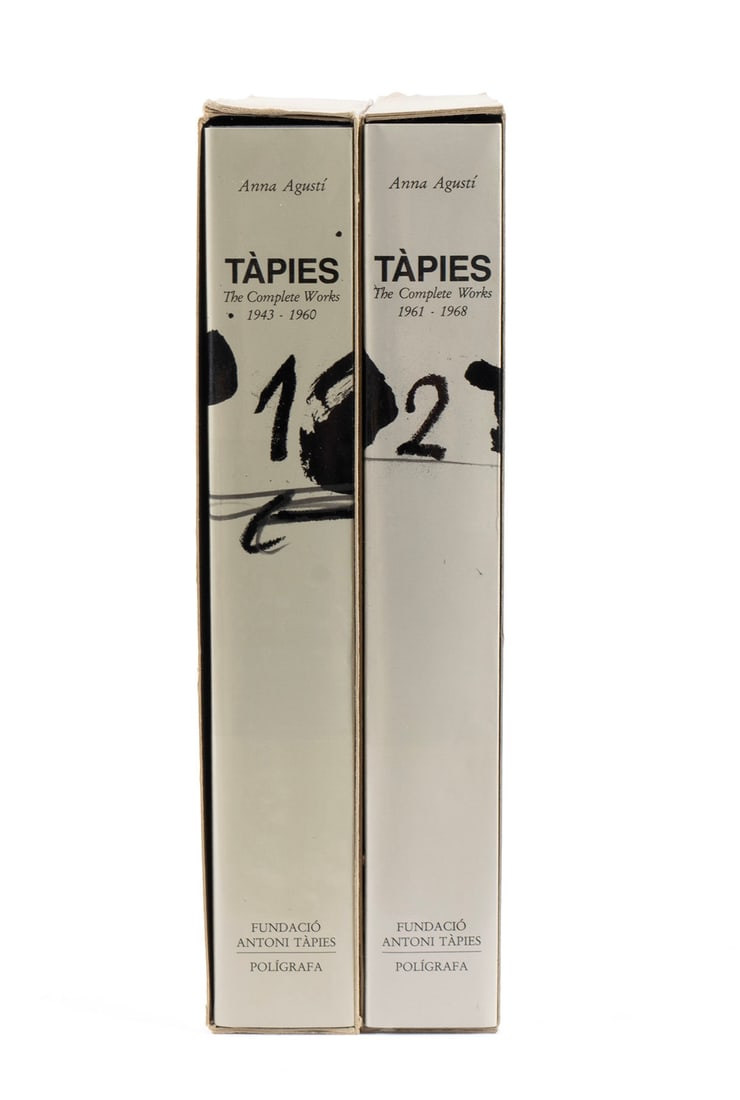 'TAPIES THE COMPLETE WORKS' VOLUMES 1 AND 2: 'TAPIES THE COMPLETE WORKS' VOLUMES 1 AND 2Anna Agusti, Fundacio Antoni Tapies and Edicions Poligrafa, S.A., Barcelona, Spain, 1988. Two volumes in original slipcases.12 1/2 x 12 x 2 in. (31.8 x 30.5