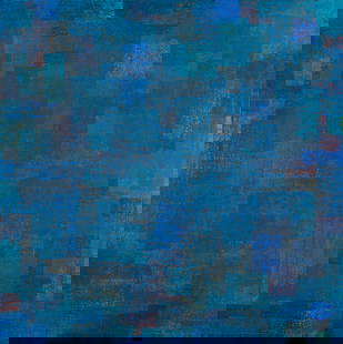BRUCE TOLMAN (AMERICAN, B. 1951): Bruce TolmanAmerican, b. 1951Cobalt SkyAcrylic on canvasSigned and dated 2003 to the back of the canvas, from the "Quilted Journey Series" as marked verso by the artist. Squares on squares in shades o