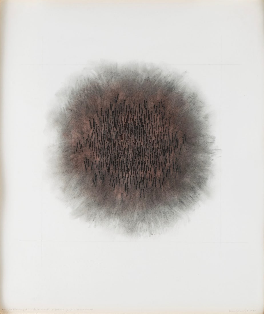 EDDA RENOUF (AMERICAN, B. 1943): Edda RenoufAmerican, b. 1943Whisper Drawing #6Pastel on Arches paperSigned and dated 1980 lower right, titled lower left. Framed.Image: 18 1/2 x 21 in. (47 x 53.3 cm.), Frame: 23 3/4 x 20 3/4 in. (60.