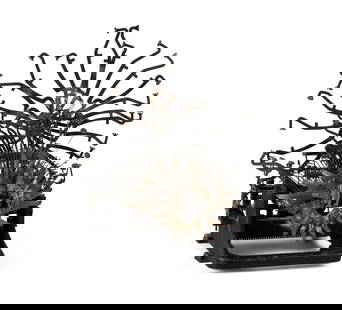 CAROLE ROBERTS (AMERICAN, B. 1940): Carole RobertsAmerican, b. 1940TurkeyRepurposed typewriterSigned. Abstract figural sculpture, created from the adjusted parts of a vintage typewriter.Carole S. Roberts is an abstract expression