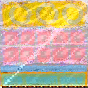 BROTHER MEL MEYER (AMERICAN (ST. LOUIS), 1928-2013): Brother Mel MeyerAmerican (St. Louis), 1928-2013Acrylic on canvasSigned and dated 1991 lower right. Large format abstract with tiled geometric forms in vibrant pastels, framed.Brother Mel Meyer was bo