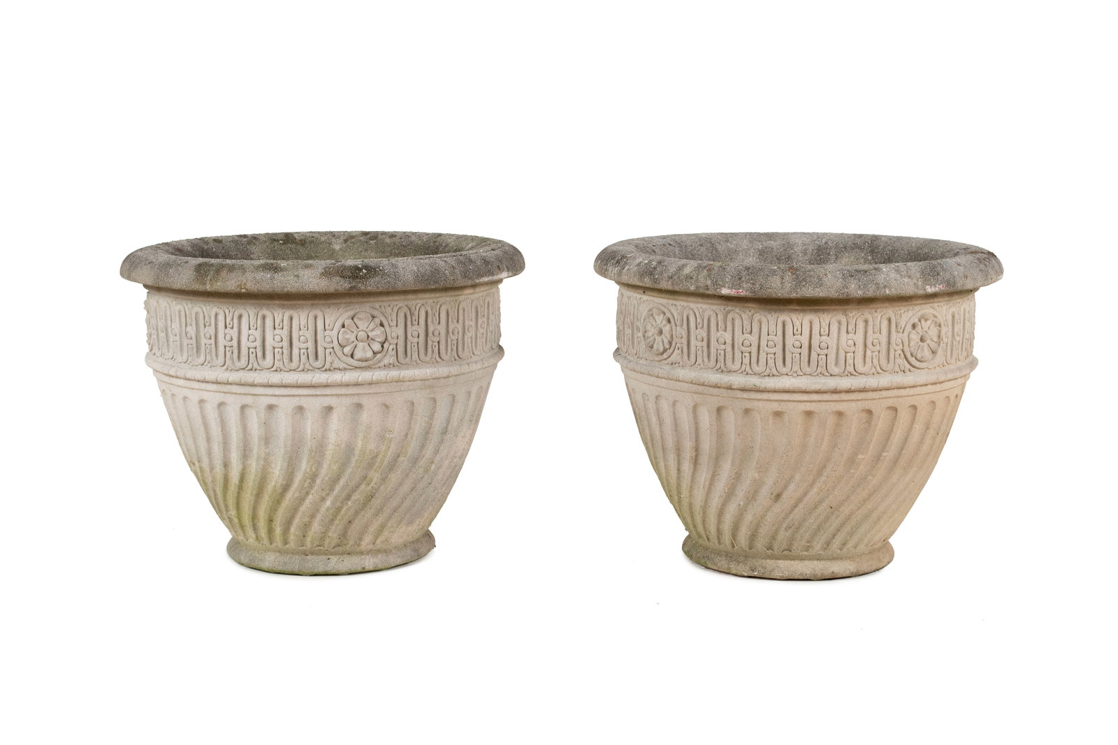 PAIR OF CONCRETE GARDEN URNS (1 of 6)
