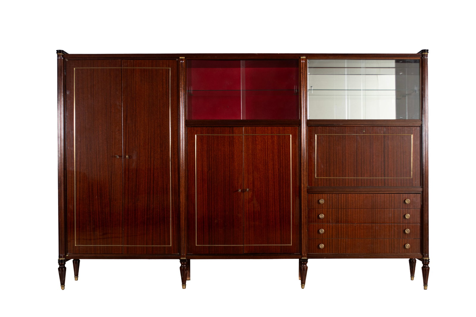 FRENCH ART DECO STYLE ENTERTAINMENT AND BAR CABINET (1 of 9)