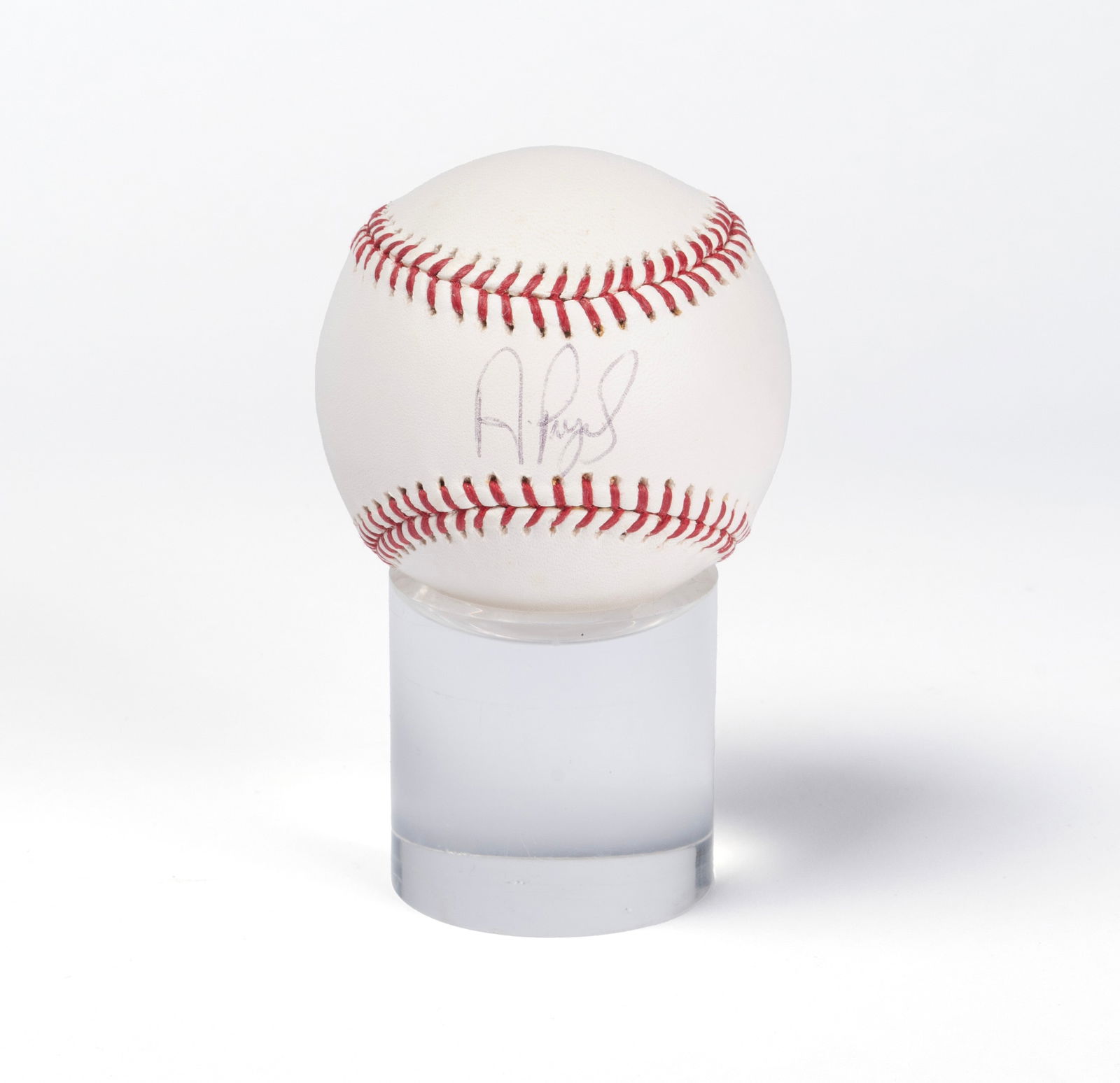 ALBERT PUJOLS AUTOGRAPHED BASEBALL: ALBERT PUJOLS AUTOGRAPHED BASEBALLSingle signed ball on an Official Major League Selig baseball, unauthenticated.Diameter: 2.9 in. (7.4 cm.)