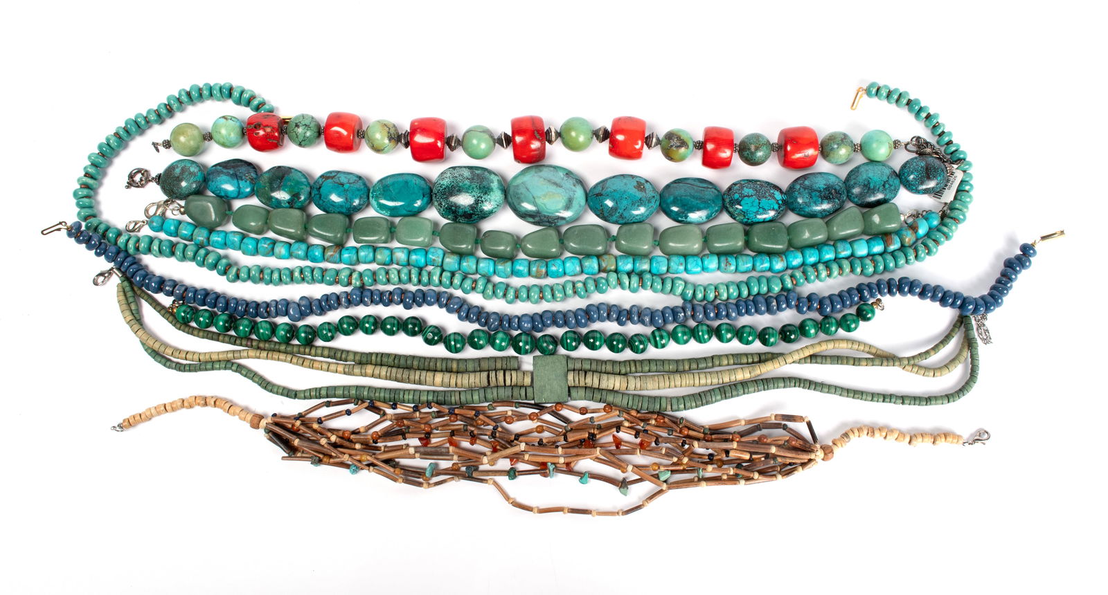 GROUP OF HANDMADE NECKLACES WITH TURQUOISE (1 of 5)
