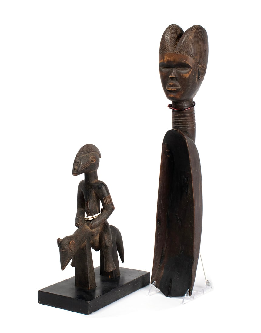 TWO CARVED AFRICAN FIGURES (1 of 14)