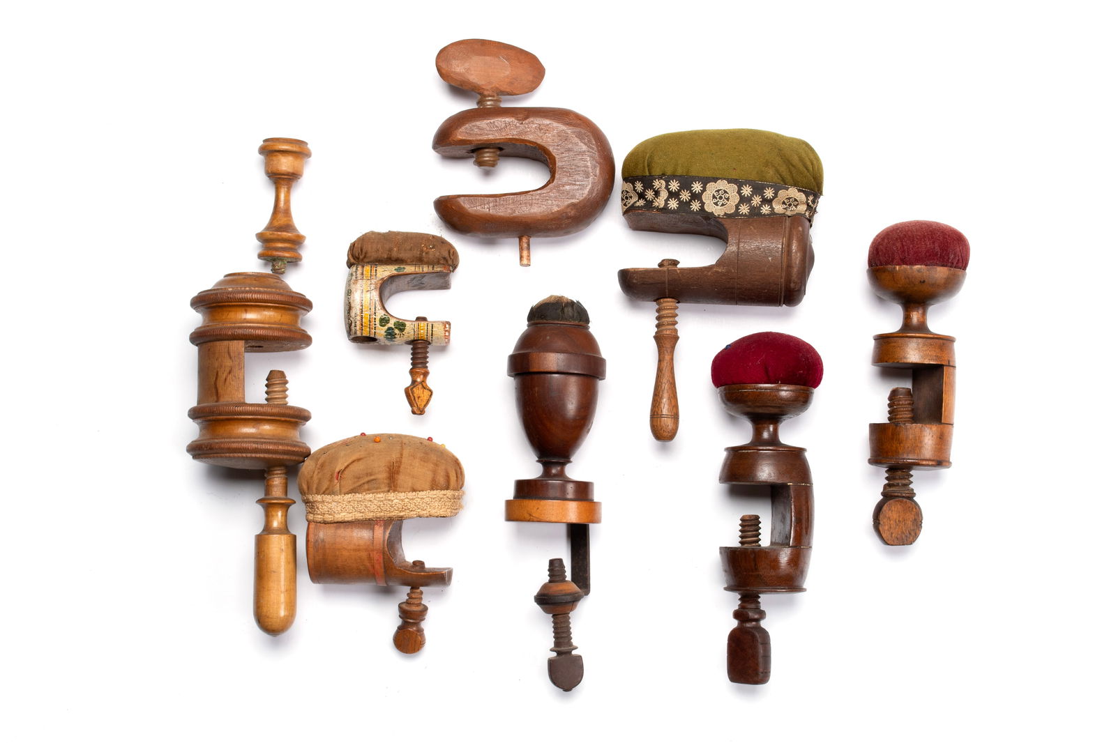 EIGHT SEWING PIN CUSHION CLAMPS (1 of 7)