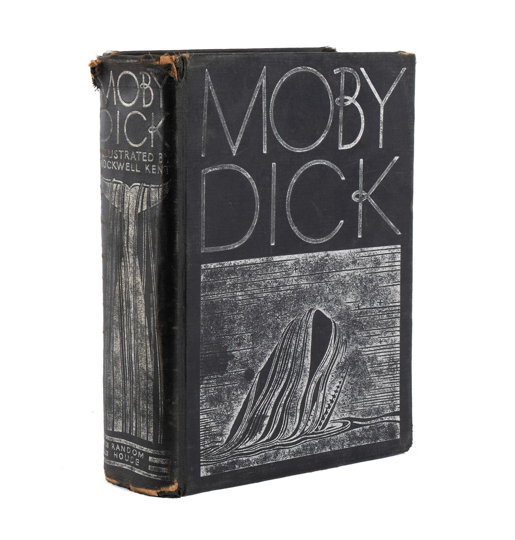'MOBY DICK', 1930 EDITION ILLUSTRATED BY ROCKWELL KENT: 'MOBY DICK', 1930 EDITION ILLUSTRATED BY ROCKWELL KENTMelville, Herman. Random House, New York, 1930.7 1/4 x 5 1/2 x 2 in. (18.4 x 14 x 5.1 cm.)