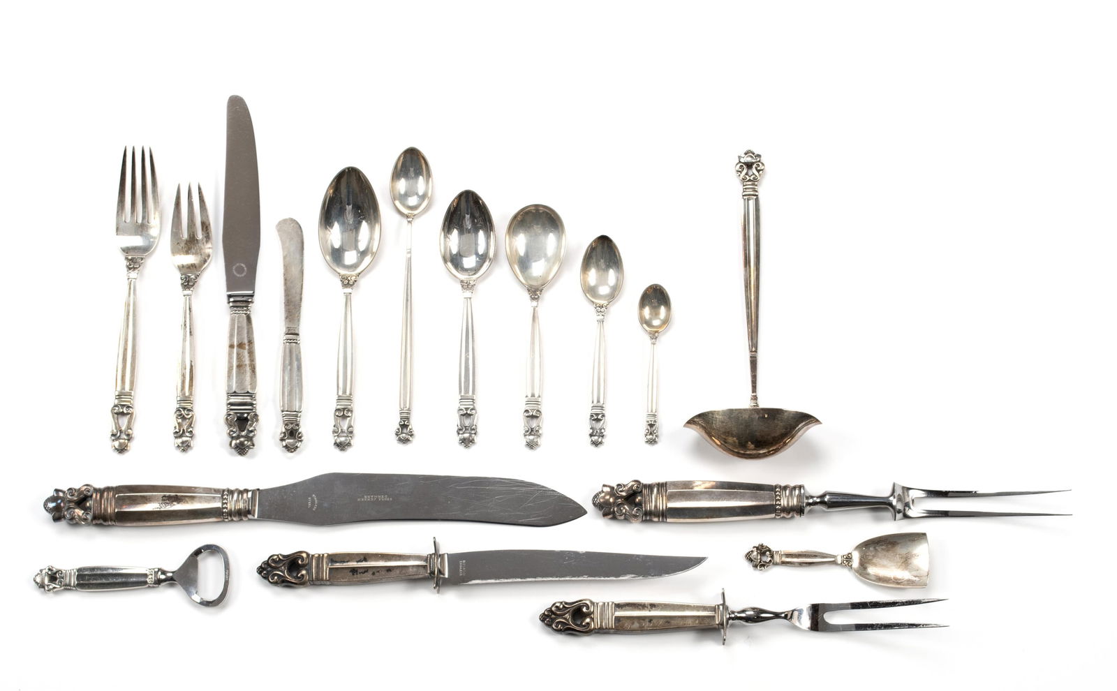 GEORG JENSEN 'ACORN' STERLING SILVER FLATWARE (1 of 11)