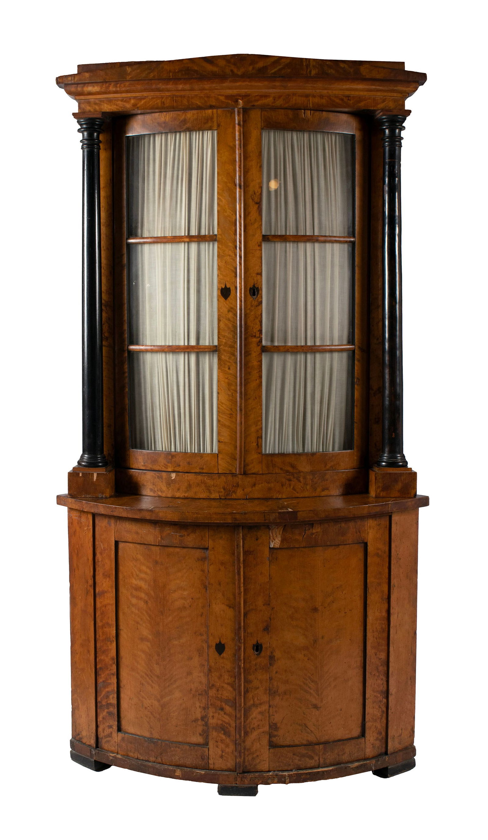 BIEDERMEIER BOWFRONT CORNER CUPBOARD (1 of 13)