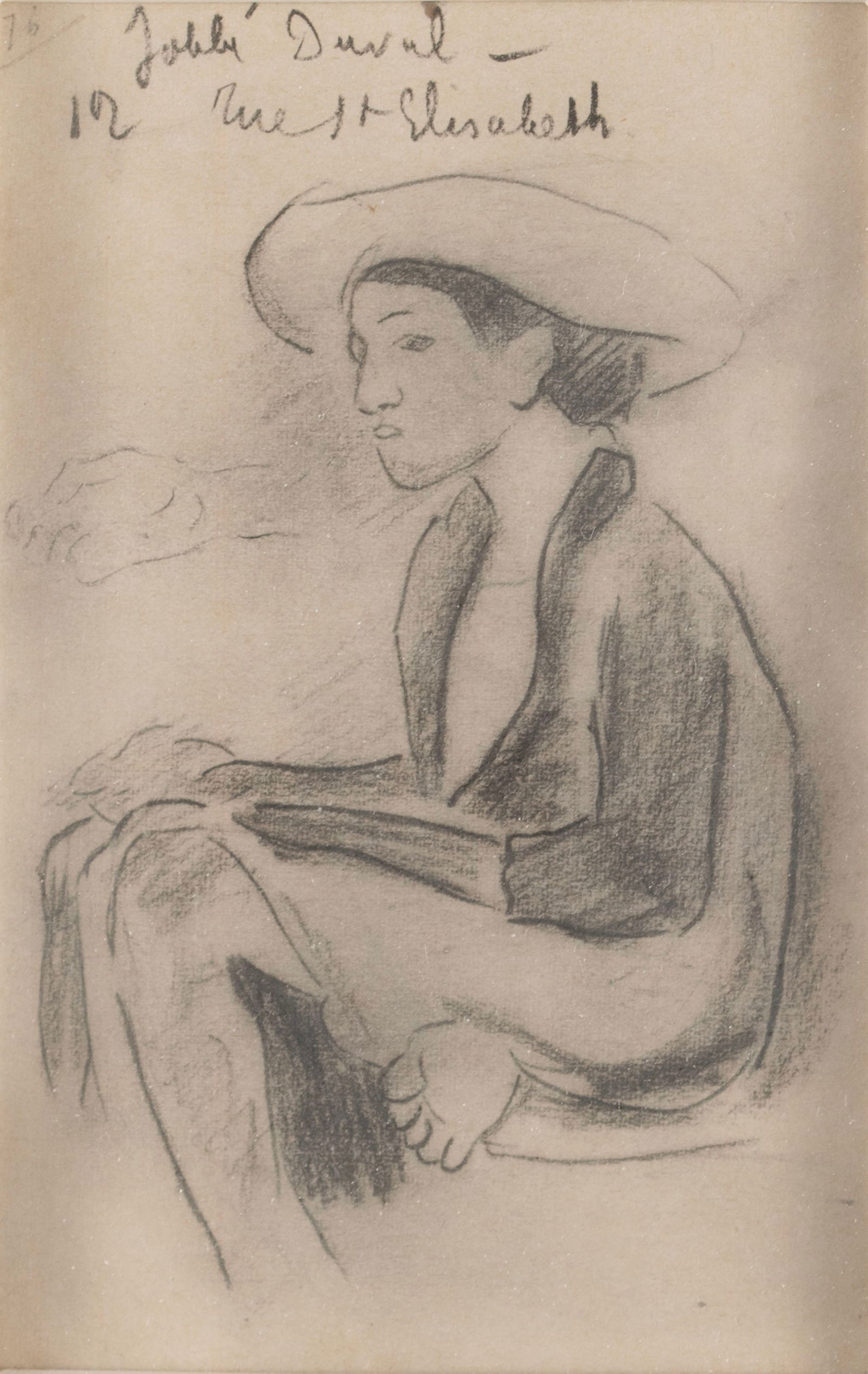 PENCIL SKETCH OF A YOUNG MAN, IN THE STYLE OF GAUGUIN (1 of 8)