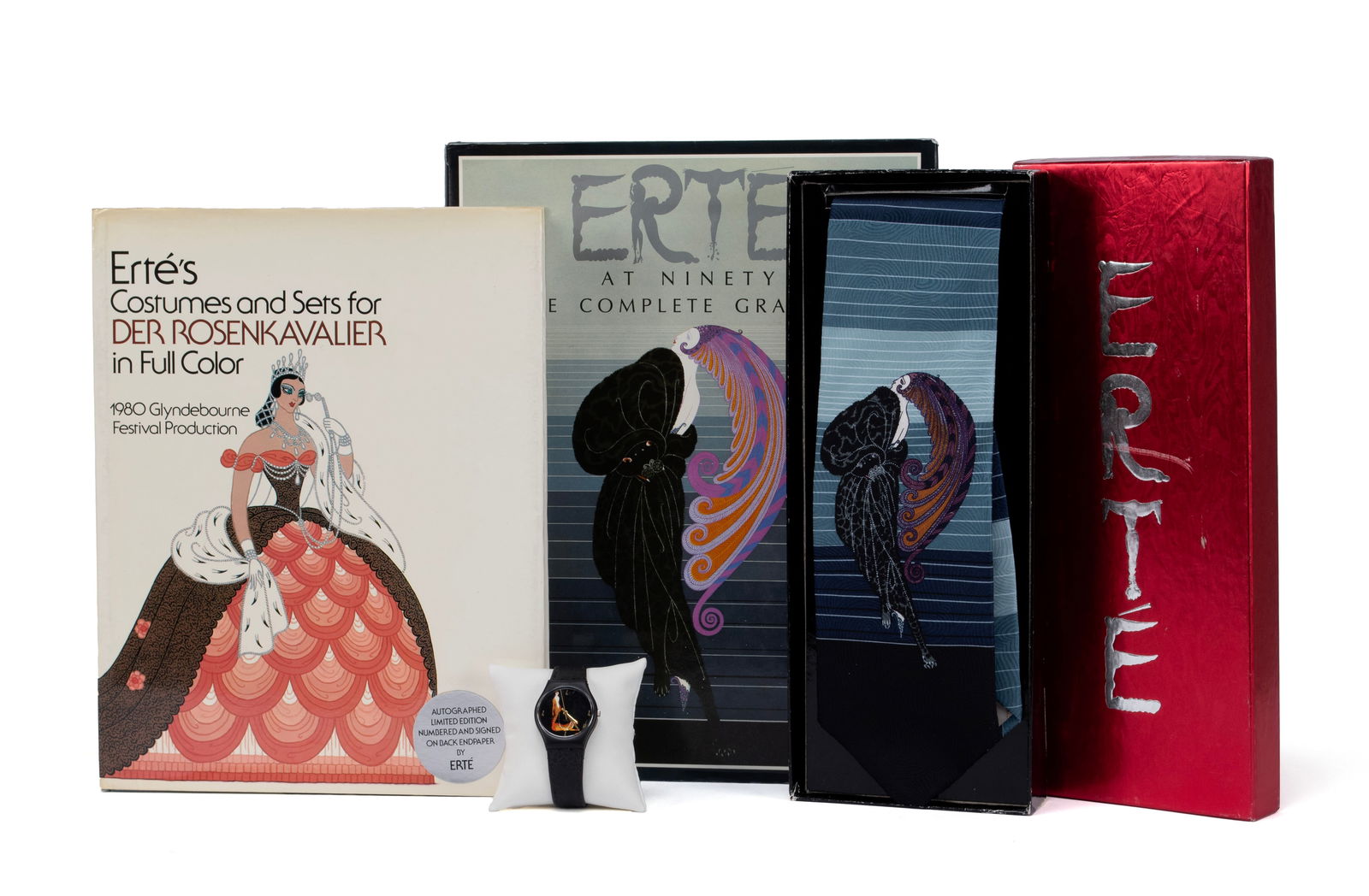 ERTE WATCH AND TIE WITH TWO BOOKS (1 of 8)