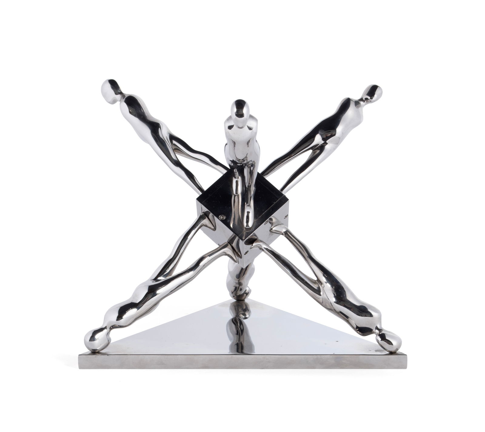 ERNEST TINO TROVA (AMERICAN, 1927-2009): Ernest Tino TrovaAmerican, 1927-2009Walking JackmanStainless steelThe artist's markings to the bottom include the Trova monogram and "E. Trova 99/99 1986"Ernest Tino Trova lived his entire life