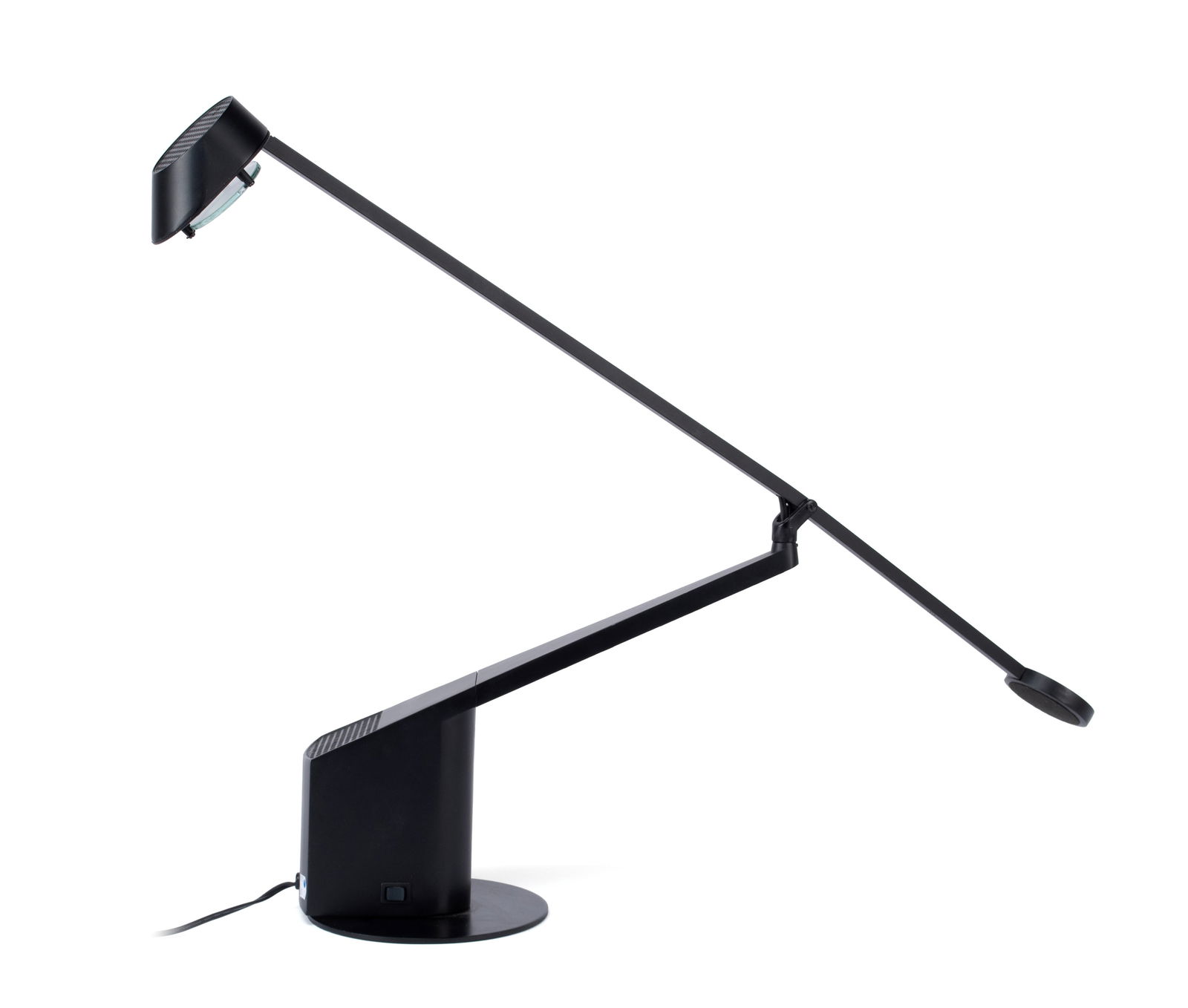 ALA TABLE LAMP BY RODOLFO BONETTO FOR IGUZZINI: ALA TABLE LAMP BY RODOLFO BONETTO FOR iGUZZINIItalian, circa 1980s. Black adjustable counter-balance form.20 x 35 in. (50.8 x 88.9 cm.)