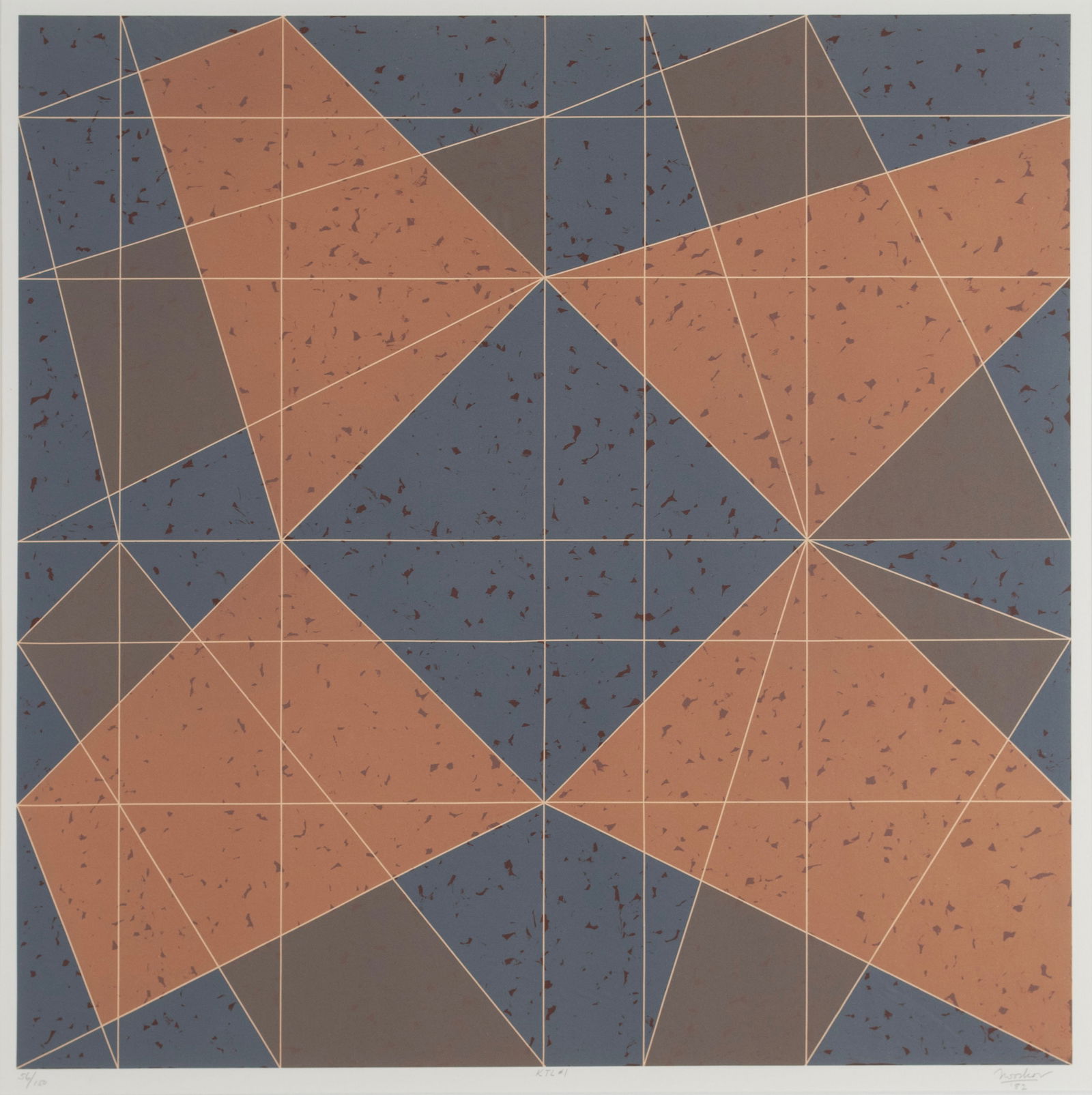 JACK TWORKOV (AMERICAN, 1900-1982): Jack TworkovAmerican, 1900-1982KTL #1LithographSigned and dated 82 lower right and, titled lower center and numbered 56/150 lower left. Matted and framed.24 1/2 x 24 1/2 in. (62.2 x 62.2 cm.), Frame: