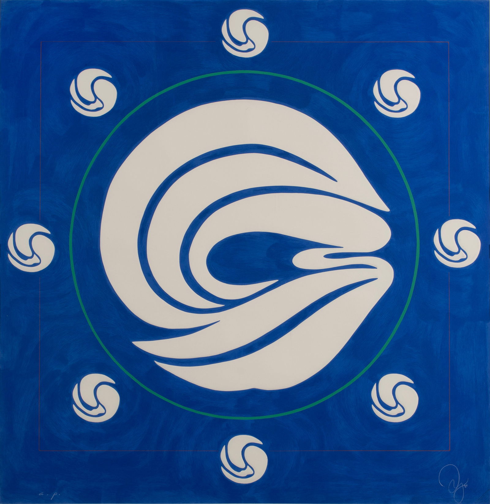 JACK YOUNGERMAN (AMERICAN, 1926-2020): Jack YoungermanAmerican, 1926-2020Mandala (Blue)SilkscreenSigned and dated 80 lower right, noted 'AP' lower left. Matted and framed.36 x 34 1/2 in. (91.4 x 87.6 cm.), Frame: 50 x 48 1/2 in. (127 x 12