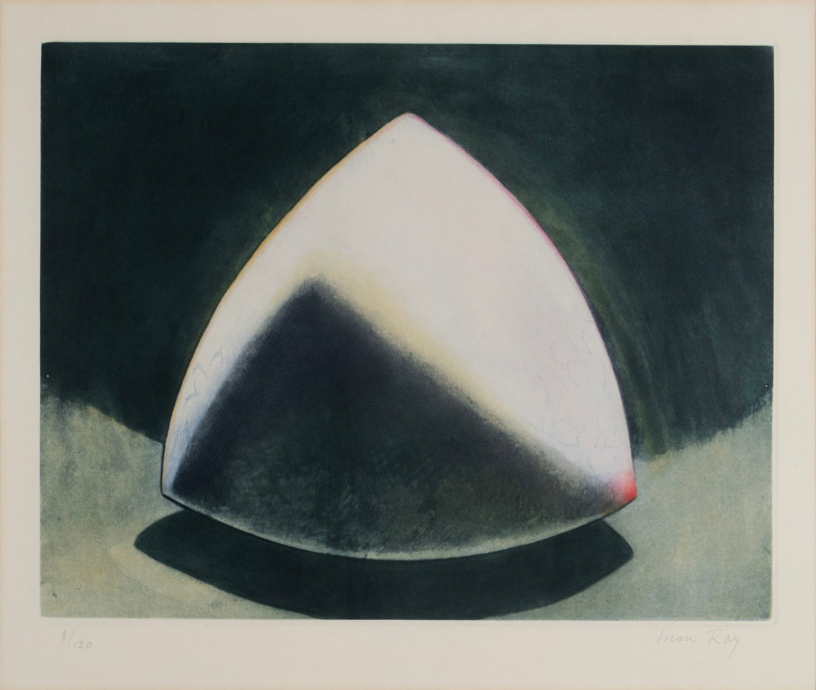 MAN RAY (AMERICAN, 1890-1976): Man RayAmerican, 1890-1976HamletLithograph on Arches paperSigned lower right, numbered 8/120 lower left with blind stamp. Matted and framed.17 1/2 x 20 1/2 in. (44.5 x 52.1 cm.), Frame: 27 x 30 in. (