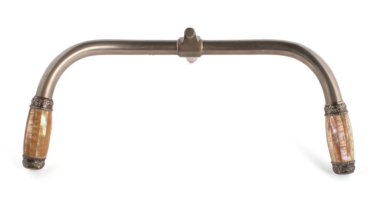 BICYCLE HANDLEBAR AND STEM WITH STERLING AND MOTHER-OF-PEARL GRIPS (1 of 12)
