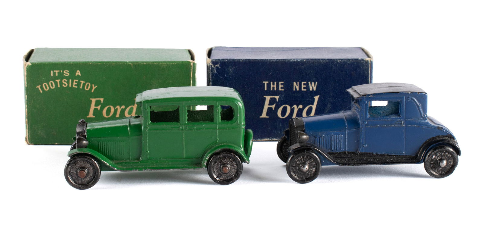 TWO FORD MODEL "A" BOXED TOOTSIETOY CARS (1 of 12)
