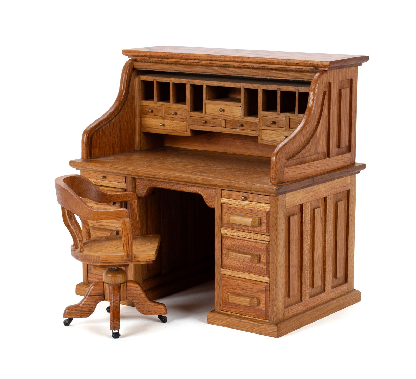 DOLL SIZE ROLL TOP DESK AND CHAIR (1 of 12)