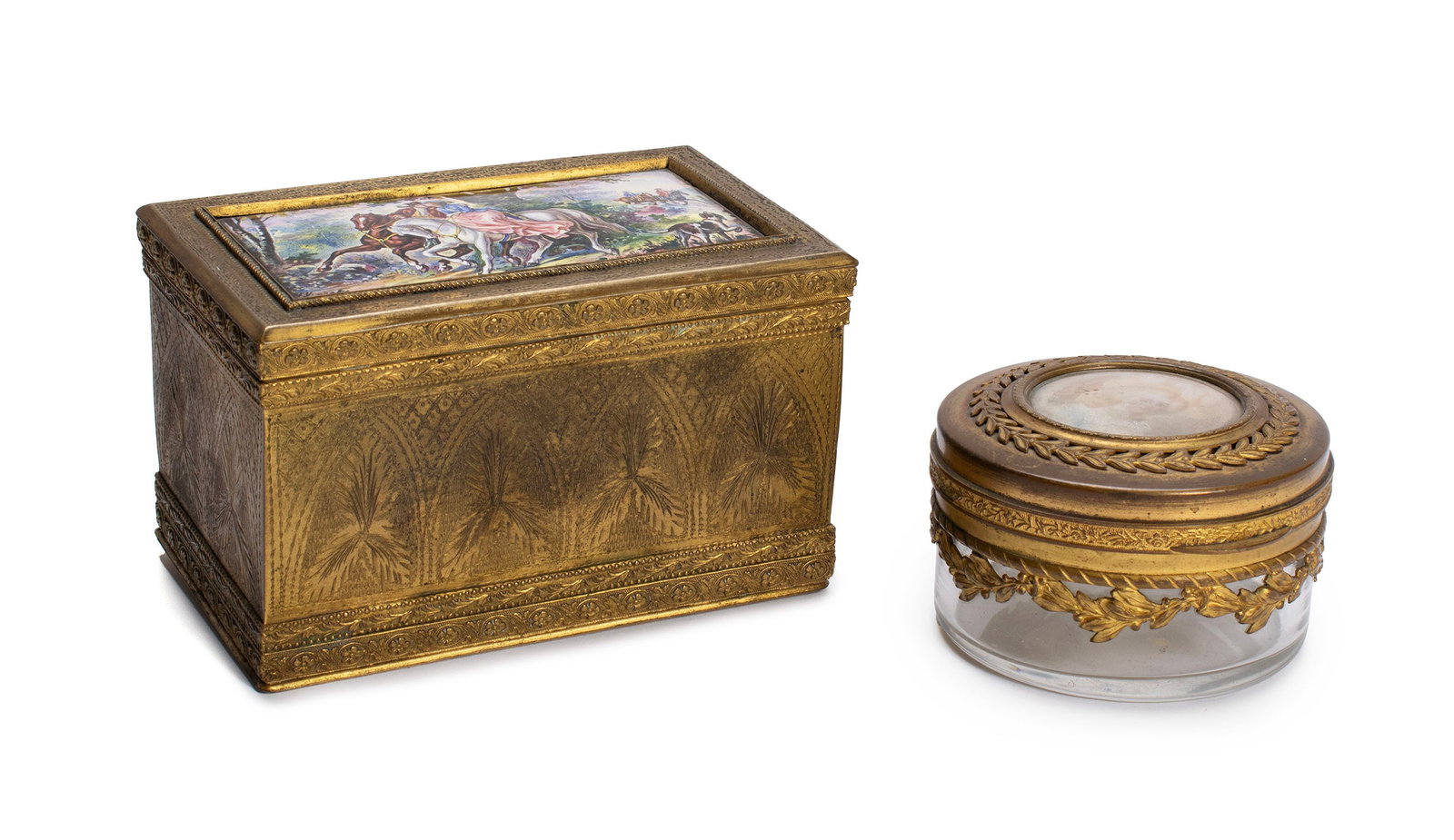 ENAMELED MUSIC BOX AND VANITY JAR (1 of 13)