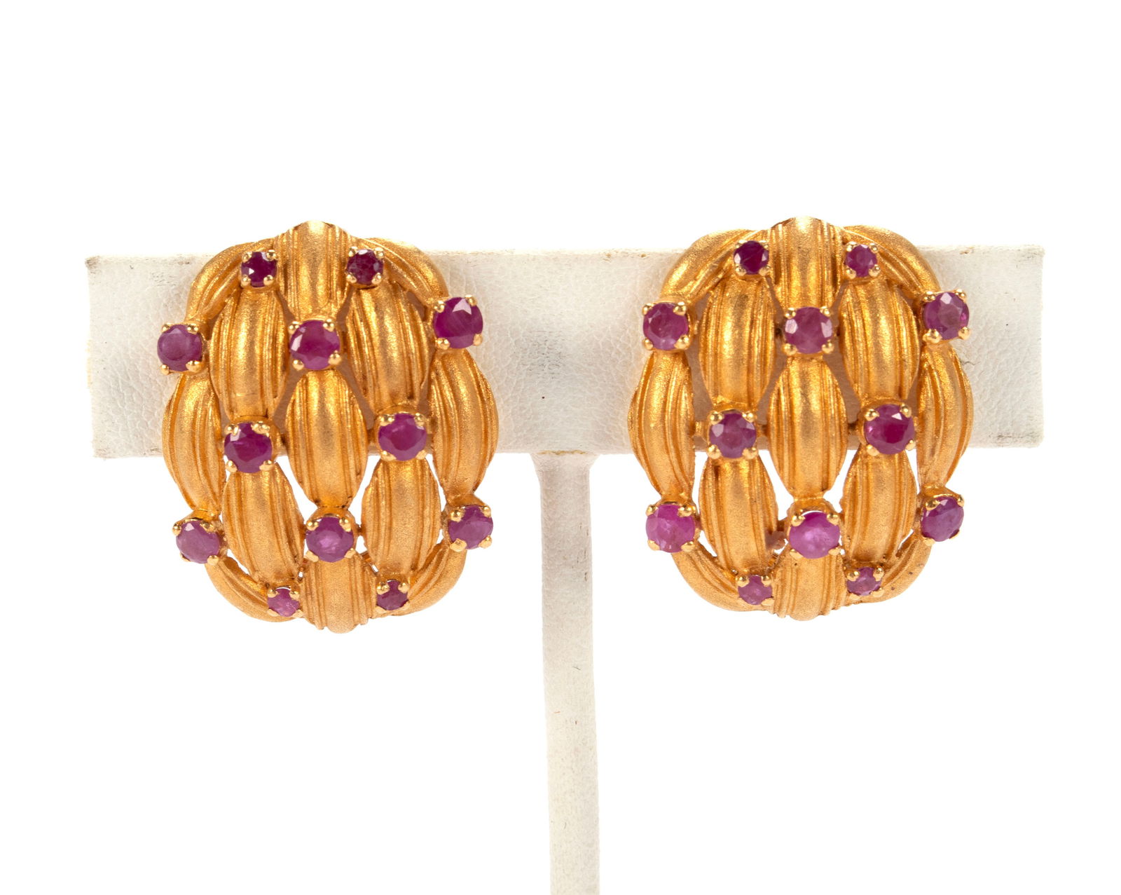 HIGH KARAT GOLD AND RUBY EARRINGS (1 of 4)