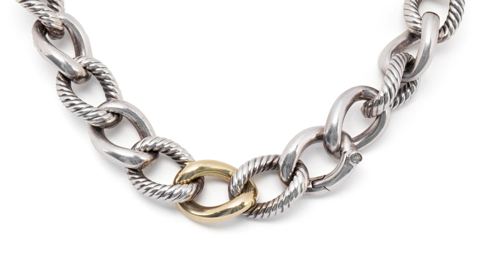 DAVID YURMAN TWO-TONE LINK NECKLACE (1 of 5)
