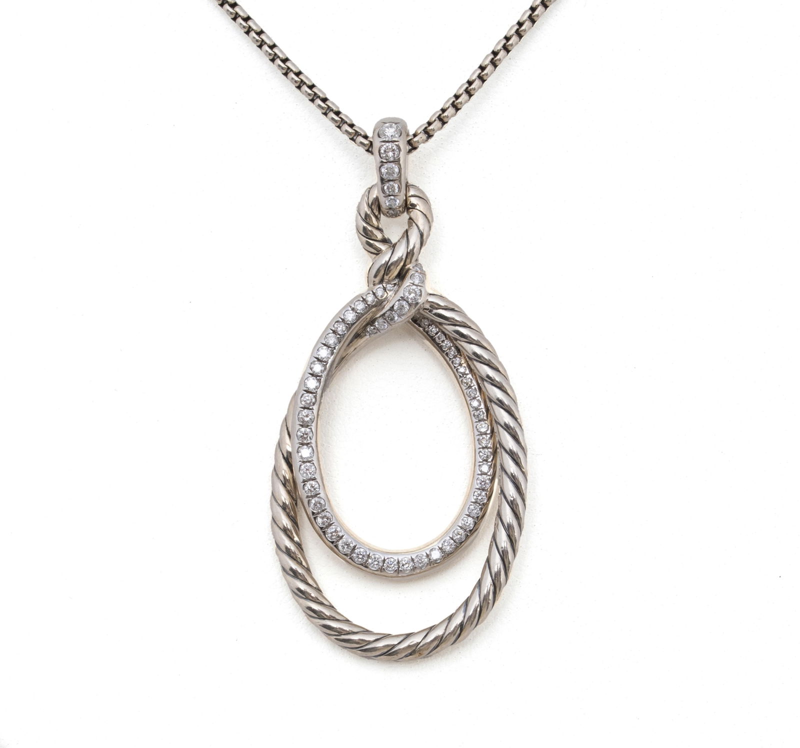 DAVID YURMAN 'CONTINUANCE' DIAMOND PENDANT NECKLACE (1 of 10)